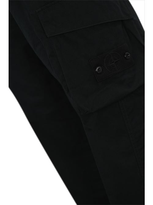 Pantalone cargo 311F1 Ghost in tela di cotone black STONE ISLAND | 8115311F1V0029